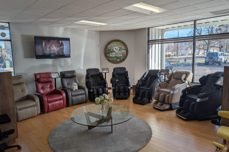 Massage chairs inside boulder store