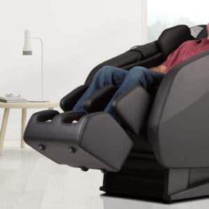 black Katana massage chair in modern living room